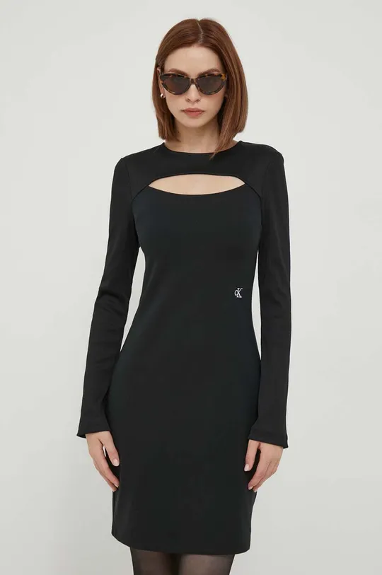 črna Obleka Calvin Klein Jeans Ženski