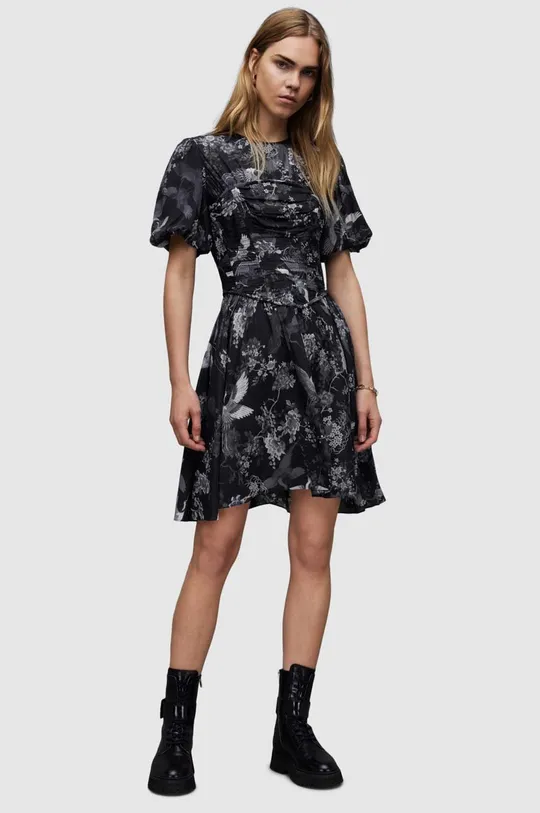 μαύρο Φόρεμα AllSaints ALI PEGGY DRESS Γυναικεία