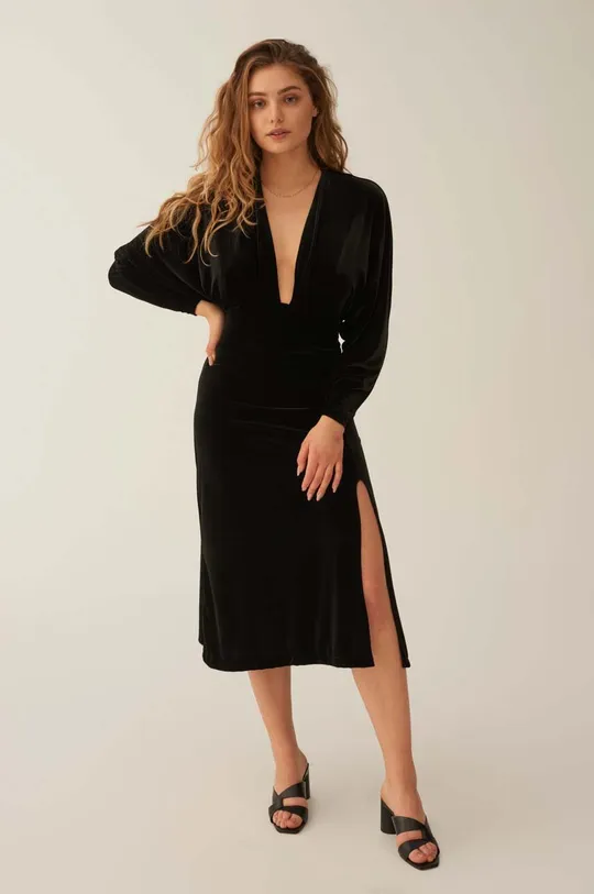 μαύρο Φόρεμα Undress Code 477 Date Night Midi Dress Black Γυναικεία