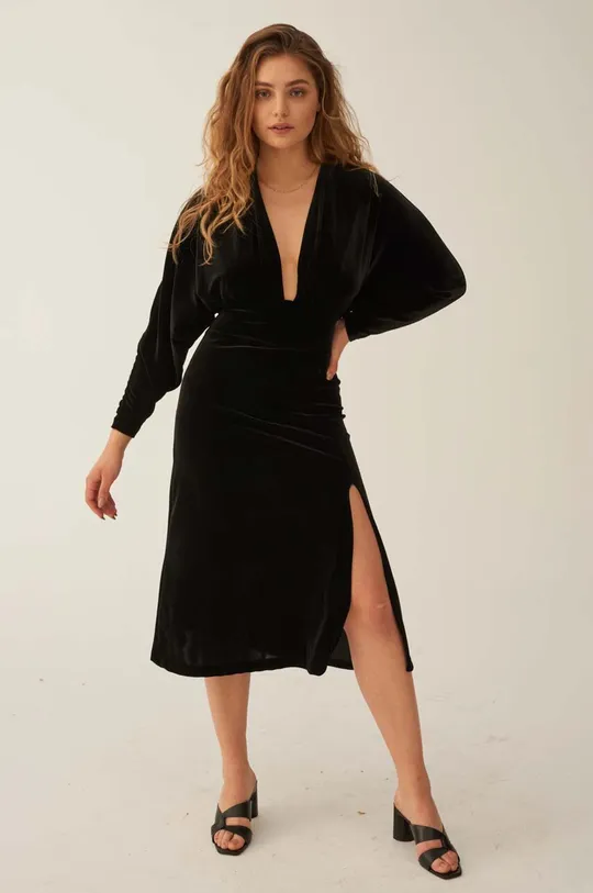 fekete Undress Code ruha 477 Date Night Midi Dress Black