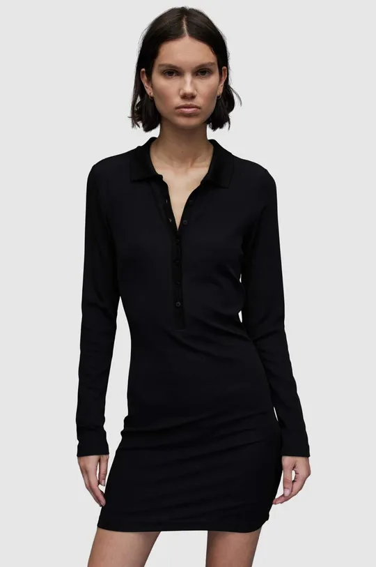 črna Obleka AllSaints WD014Z HOLLY DRESS Ženski
