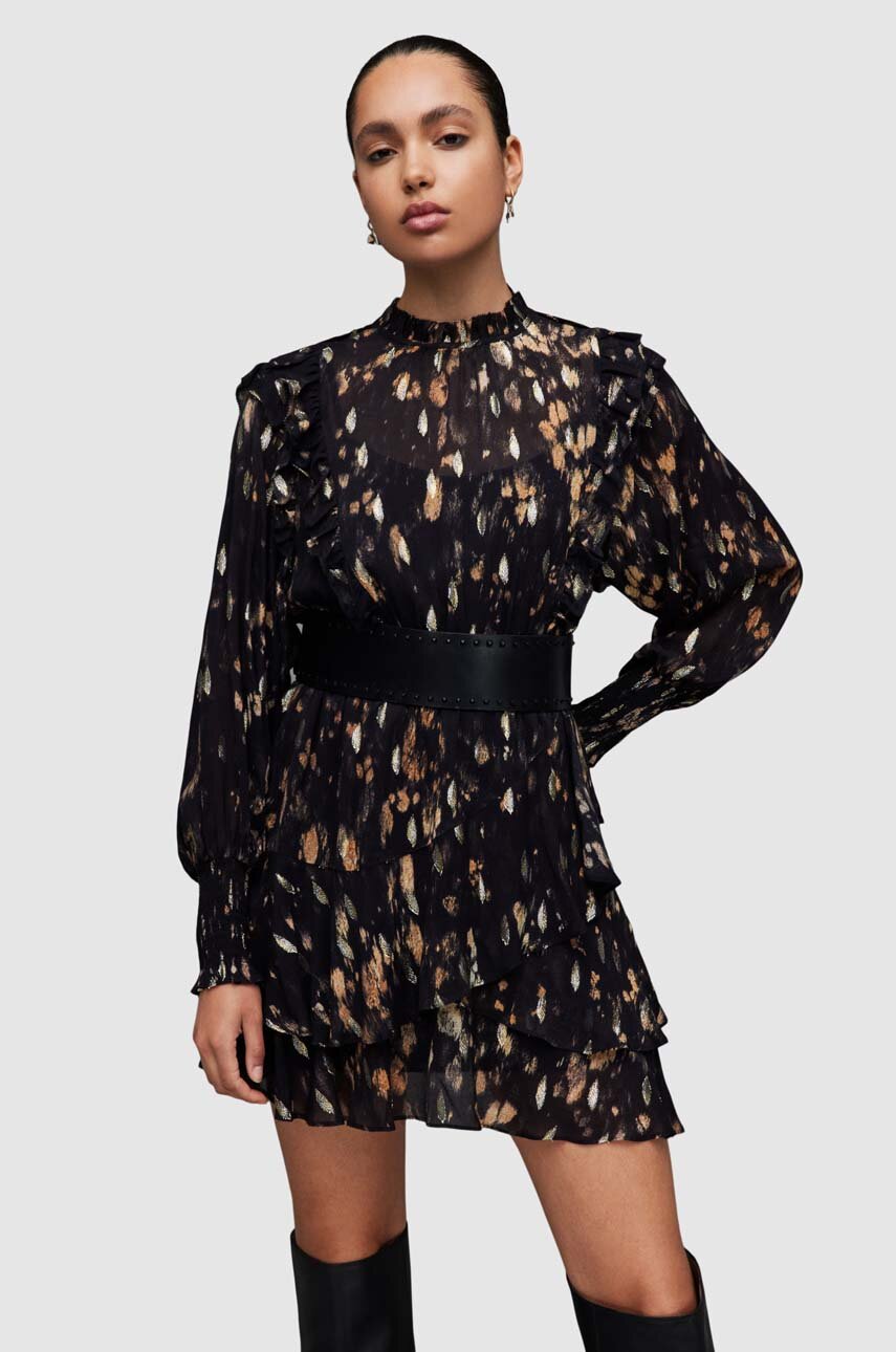 czarny AllSaints sukienka WD048Z TULIA RONNIE DRESS Damski