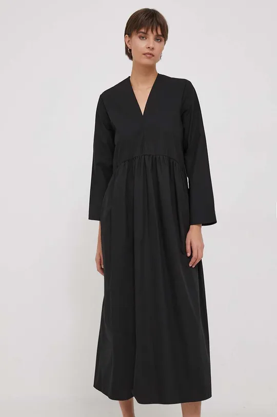 μαύρο Βαμβακερό φόρεμα United Colors of Benetton Γυναικεία