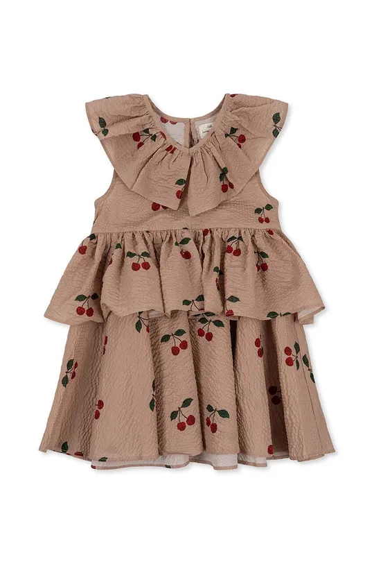 Παιδικό βαμβακερό φόρεμα Konges Sløjd μπεζ
