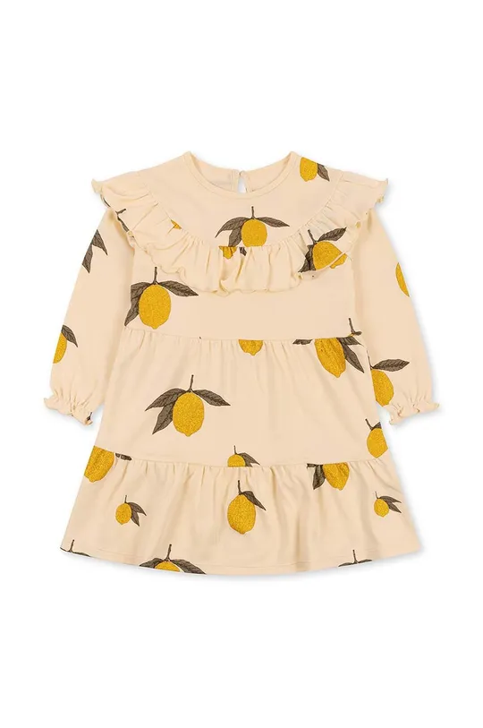 жёлтый Хлопковое детское платье Konges Sløjd Для девочек