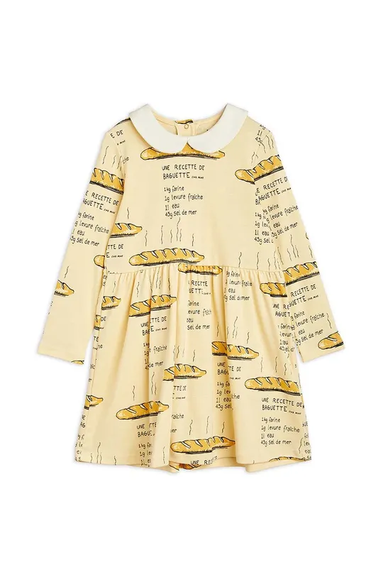 Παιδικό βαμβακερό φόρεμα Mini Rodini κίτρινο