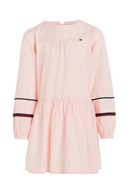 Хлопковое детское платье Tommy Hilfiger розовый