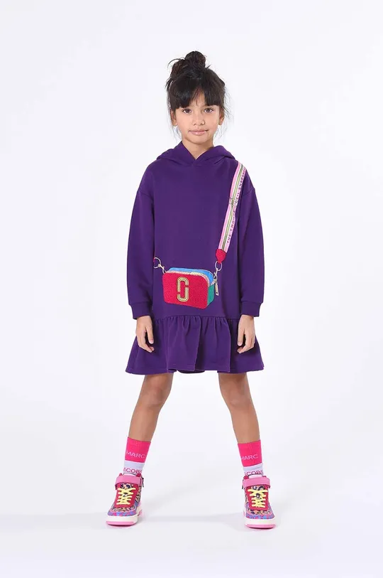 μωβ Παιδικό βαμβακερό φόρεμα Marc Jacobs Για κορίτσια