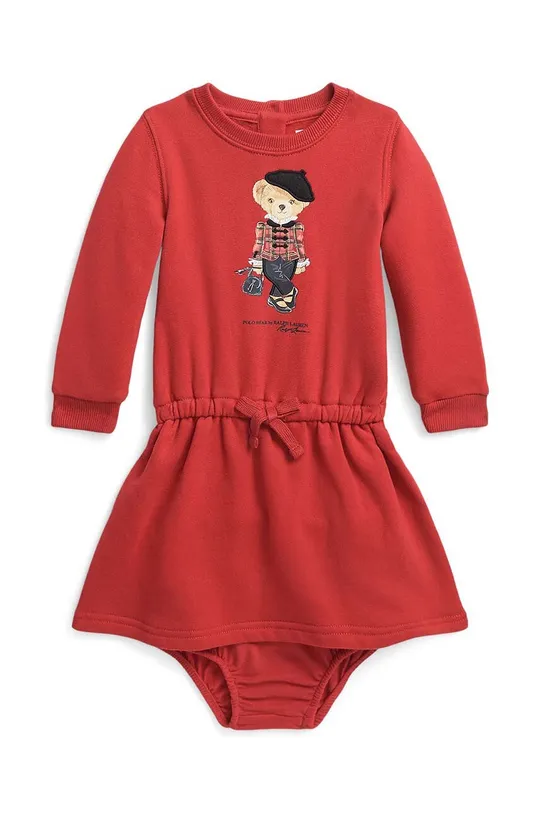 κόκκινο Φόρεμα μωρού Polo Ralph Lauren Για κορίτσια