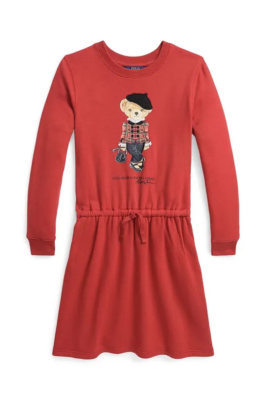crvena Dječja haljina Polo Ralph Lauren Za djevojčice
