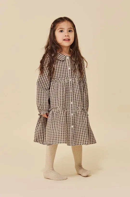 коричневий Дитяча бавовняна сукня Konges Sløjd Для дівчаток