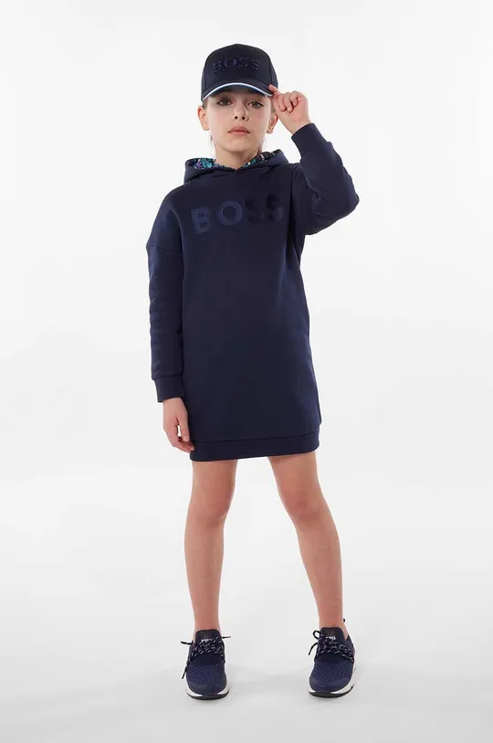 mornarsko modra Otroška obleka BOSS Dekliški