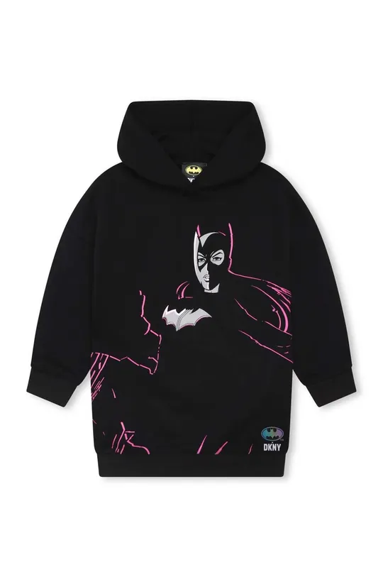 Dječja pamučna haljina Dkny x DC Comics crna