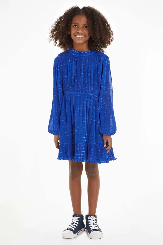 niebieski Tommy Hilfiger sukienka dziecięca Dziewczęcy
