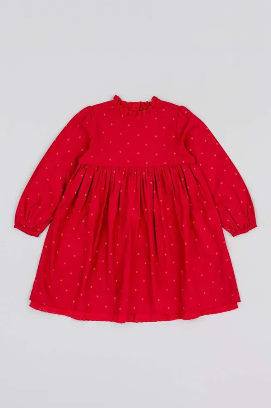 κόκκινο Παιδικό βαμβακερό φόρεμα zippy Για κορίτσια