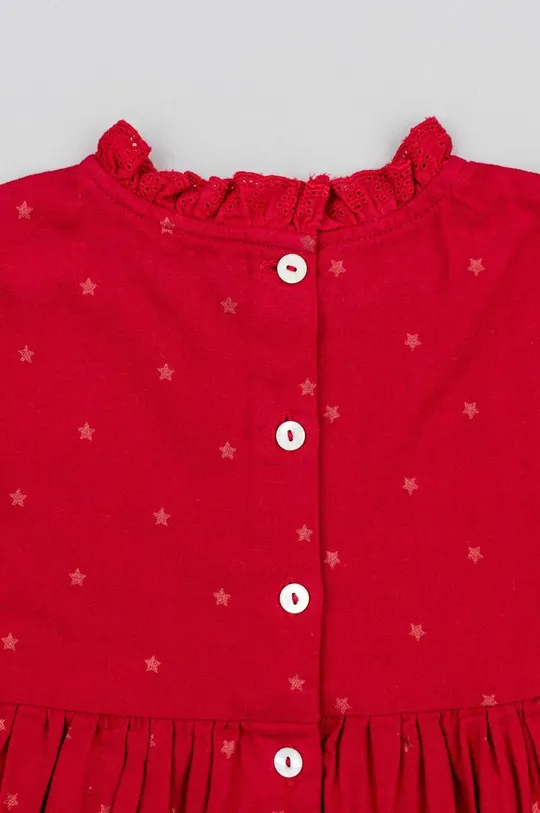 rdeča Otroška bombažna obleka zippy