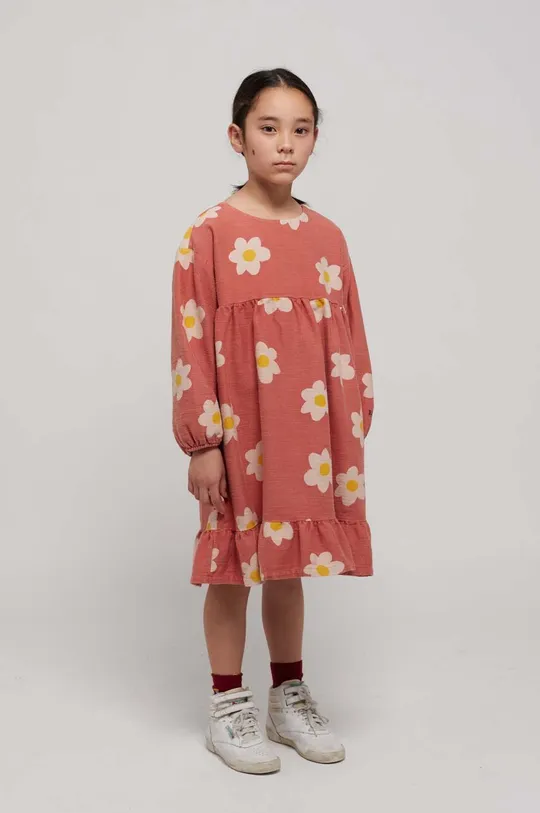 różowy Bobo Choses sukienka bawełniana dziecięca