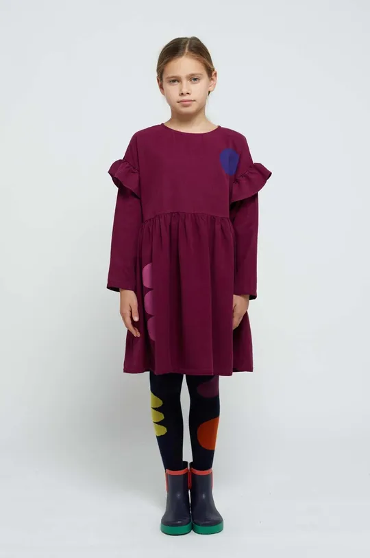 fioletowy Bobo Choses sukienka dziecięca Dziewczęcy