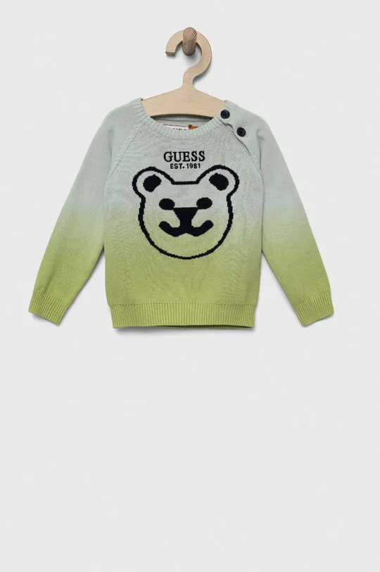 зелений Бавовняний светр для немовлят Guess Для хлопчиків