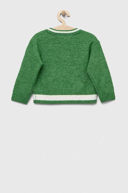 Παιδικό πουλόβερ από μείγμα μαλλιού Tommy Hilfiger πράσινο