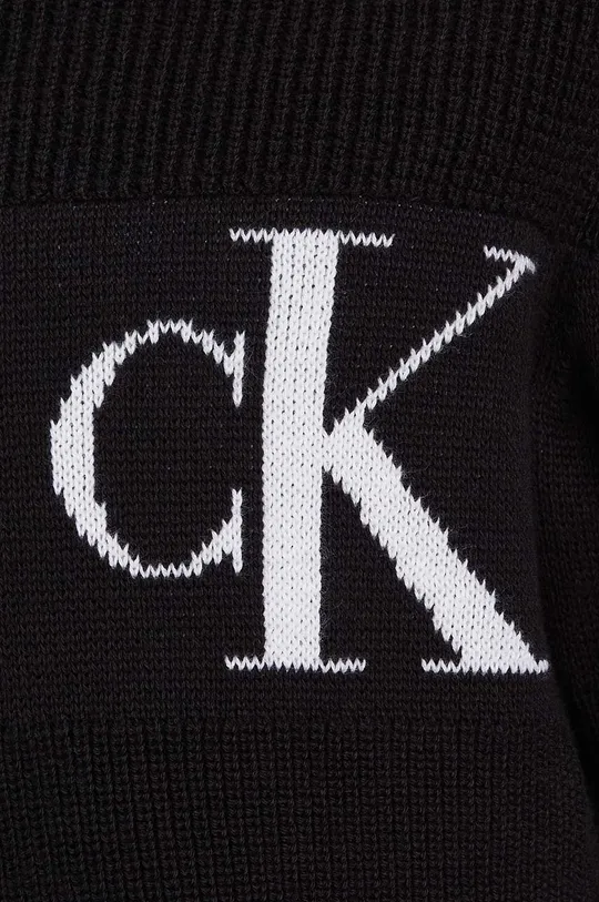 czarny Calvin Klein Jeans sweter bawełniany dziecięcy