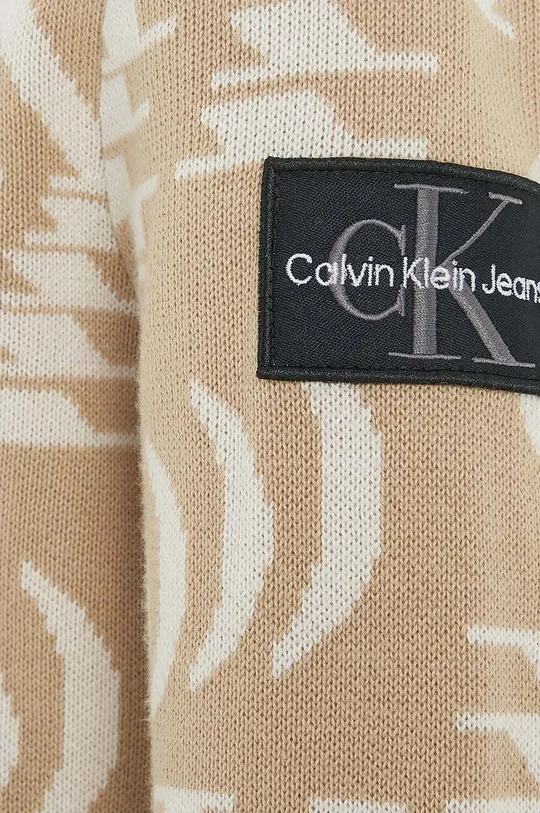 beżowy Calvin Klein Jeans sweter dziecięcy