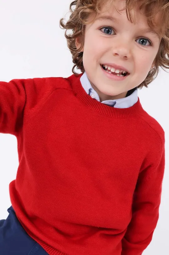 Detský sveter s prímesou vlny Mayoral červená