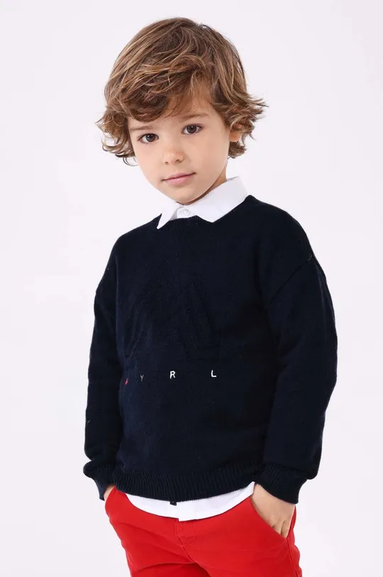 sötétkék Mayoral gyerek gyapjúkeverékből készült pulóver Fiú