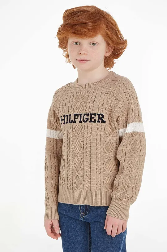 bež Otroški pulover Tommy Hilfiger Fantovski
