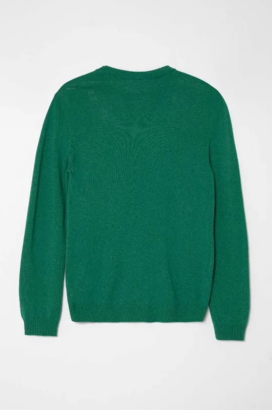 Παιδικό πουλόβερ από μείγμα μαλλιού United Colors of Benetton πράσινο