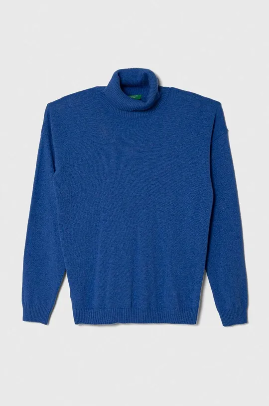 niebieski United Colors of Benetton sweter z domieszką wełny dziecięcy Chłopięcy