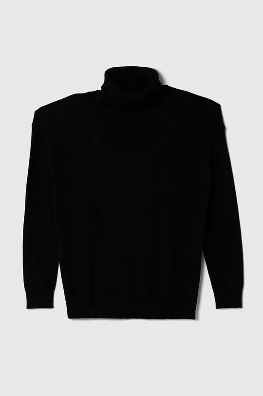 Παιδικό πουλόβερ από μείγμα μαλλιού United Colors of Benetton μαύρο