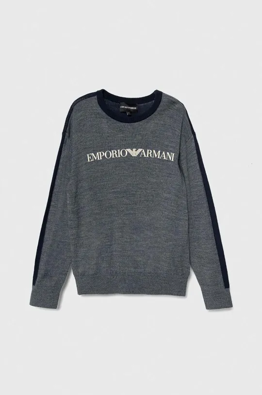 granatowy Emporio Armani sweter wełniany dziecięcy Chłopięcy