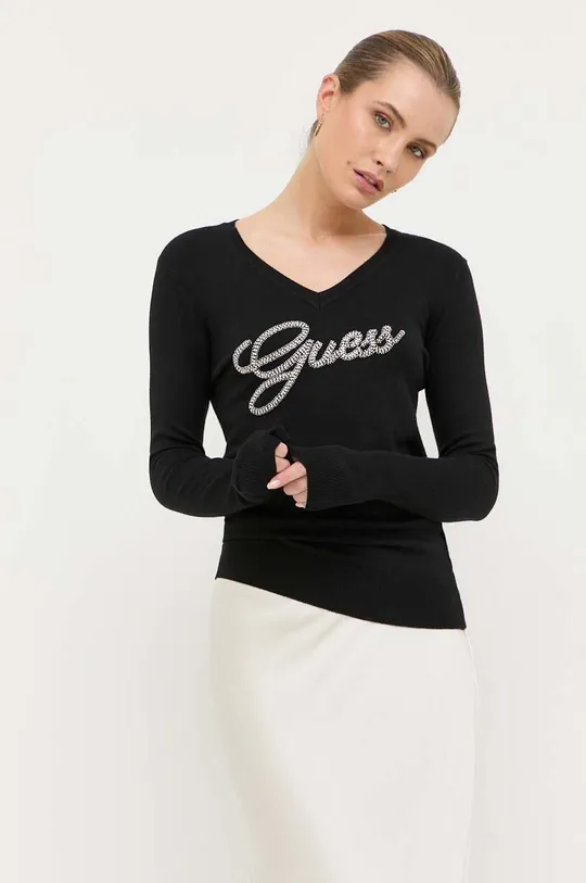 črna Volnen pulover Guess Ženski
