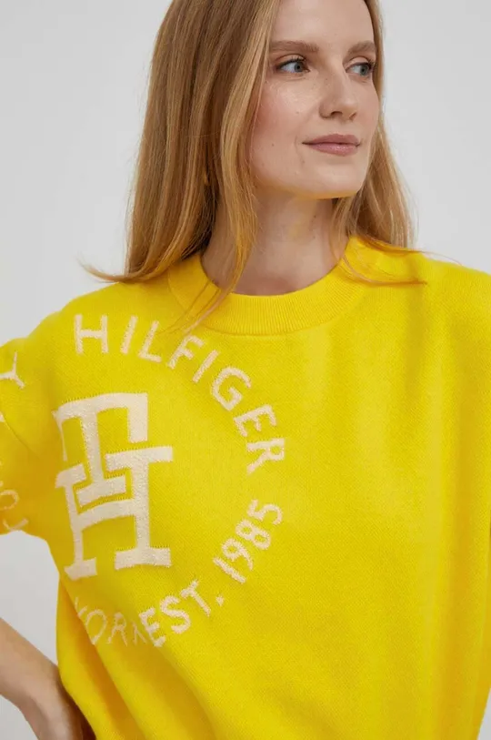 κίτρινο Βαμβακερό πουλόβερ Tommy Hilfiger