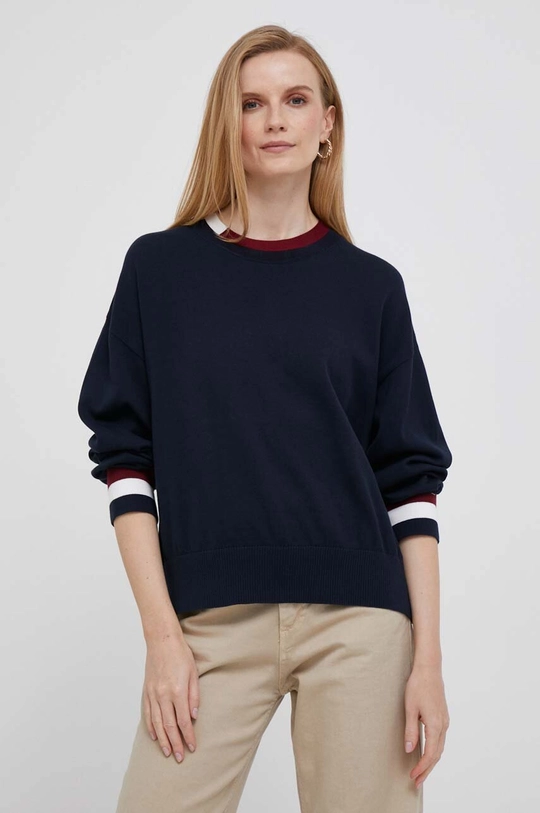 sötétkék Tommy Hilfiger pamut pulóver Női