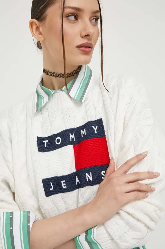 fehér Tommy Jeans pulóver