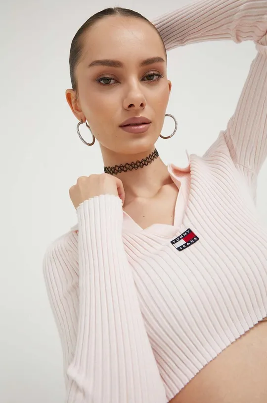 różowy Tommy Jeans sweter