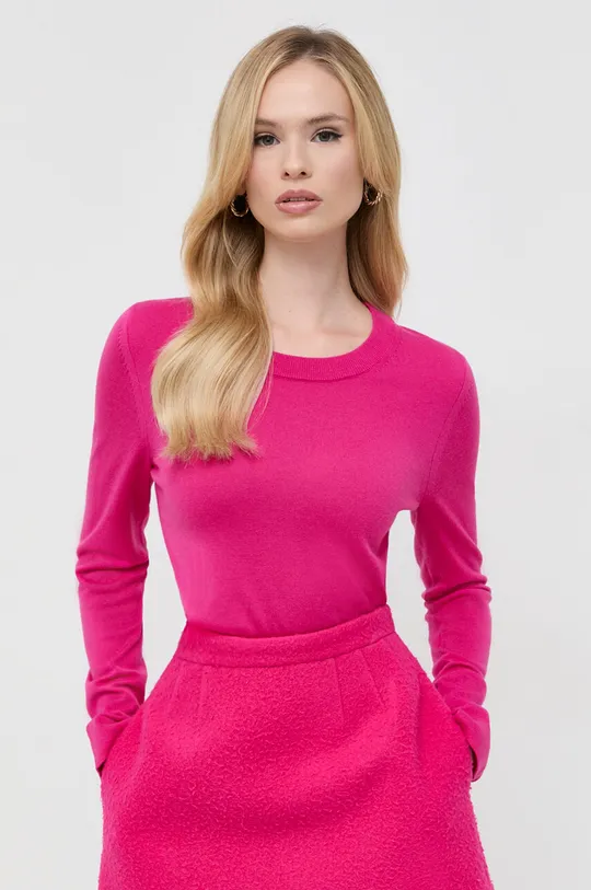 różowy BOSS sweter wełniany