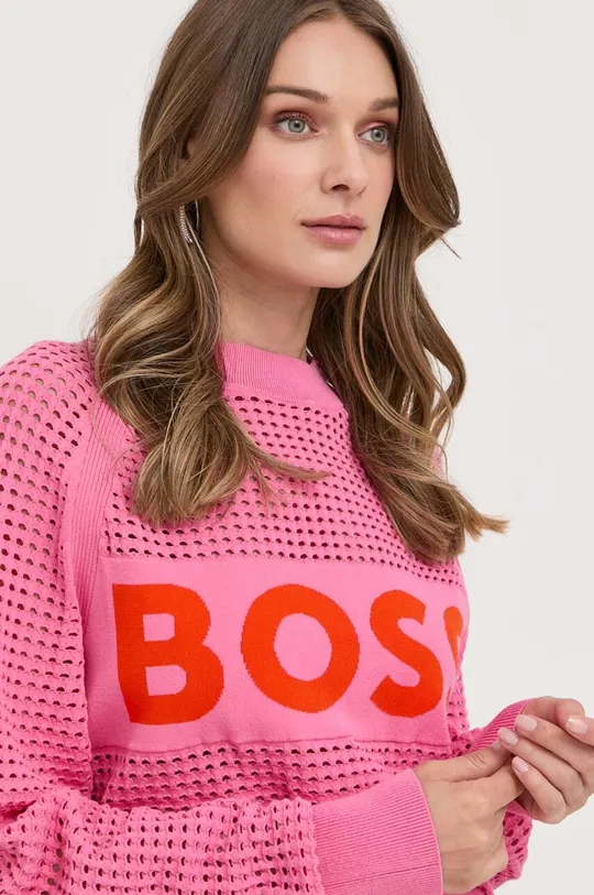 różowy BOSS sweter