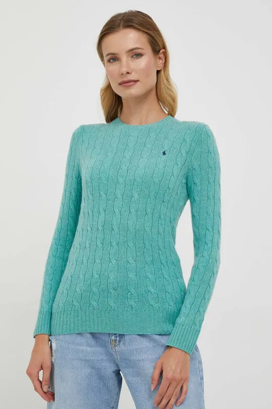 turkusowy Polo Ralph Lauren sweter z kaszmirem