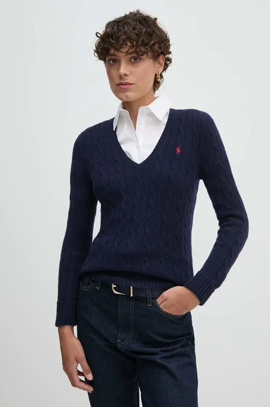 Шерстяной свитер Polo Ralph Lauren тёмно-синий 211910422