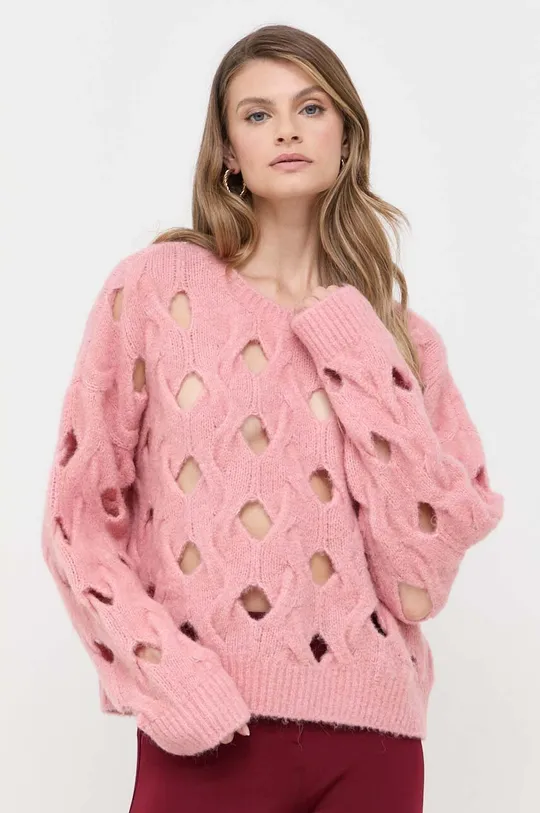 roza Vuneni pulover Pinko Ženski