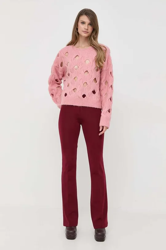 Вовняний светр Pinko рожевий
