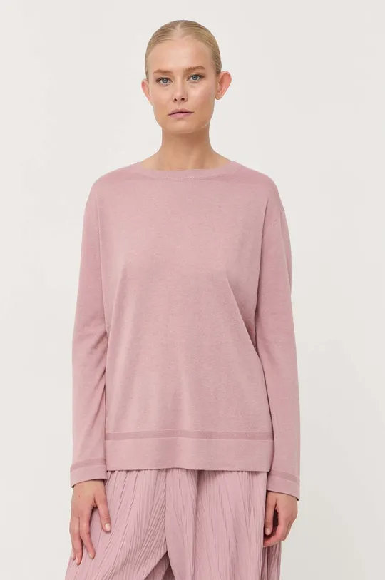 Max Mara Leisure selyem pulóver rózsaszín