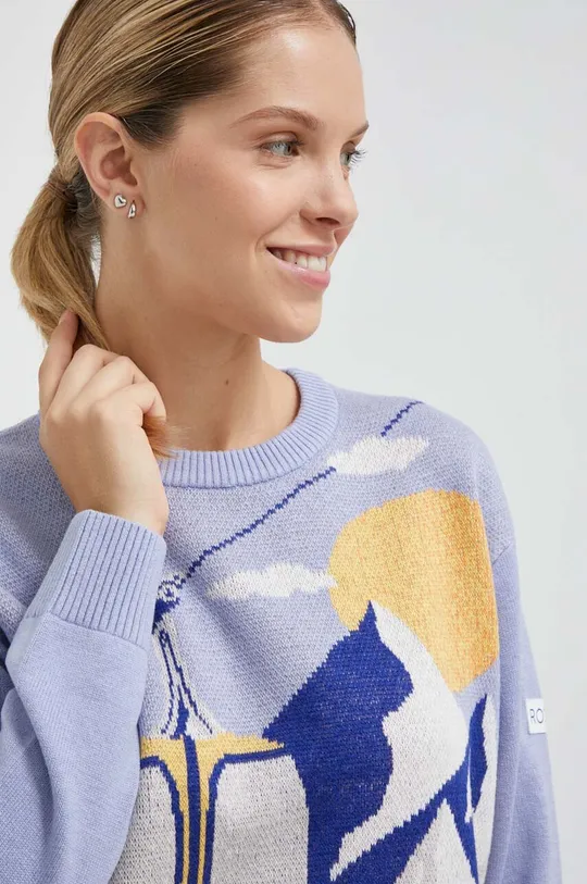 fioletowy Roxy sweter z domieszką wełny