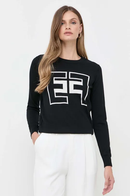 чорний Вовняний светр Elisabetta Franchi