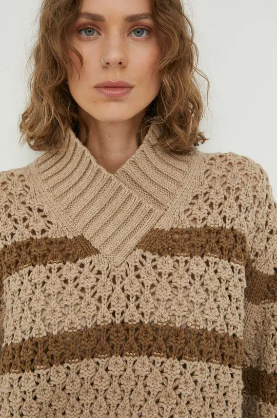 beżowy Lovechild sweter z domieszką wełny