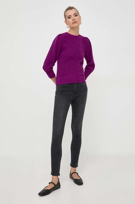 Marella sweter z domieszką wełny fioletowy