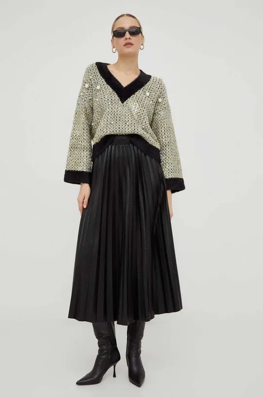 Liu Jo gyapjúkeverék pulóver fekete